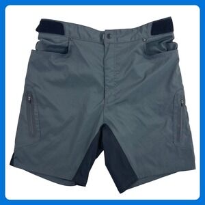 Zoic Ether Mountain Bike Shorts Men 2XL Gray Performance Stretch MTB Cargo Trail